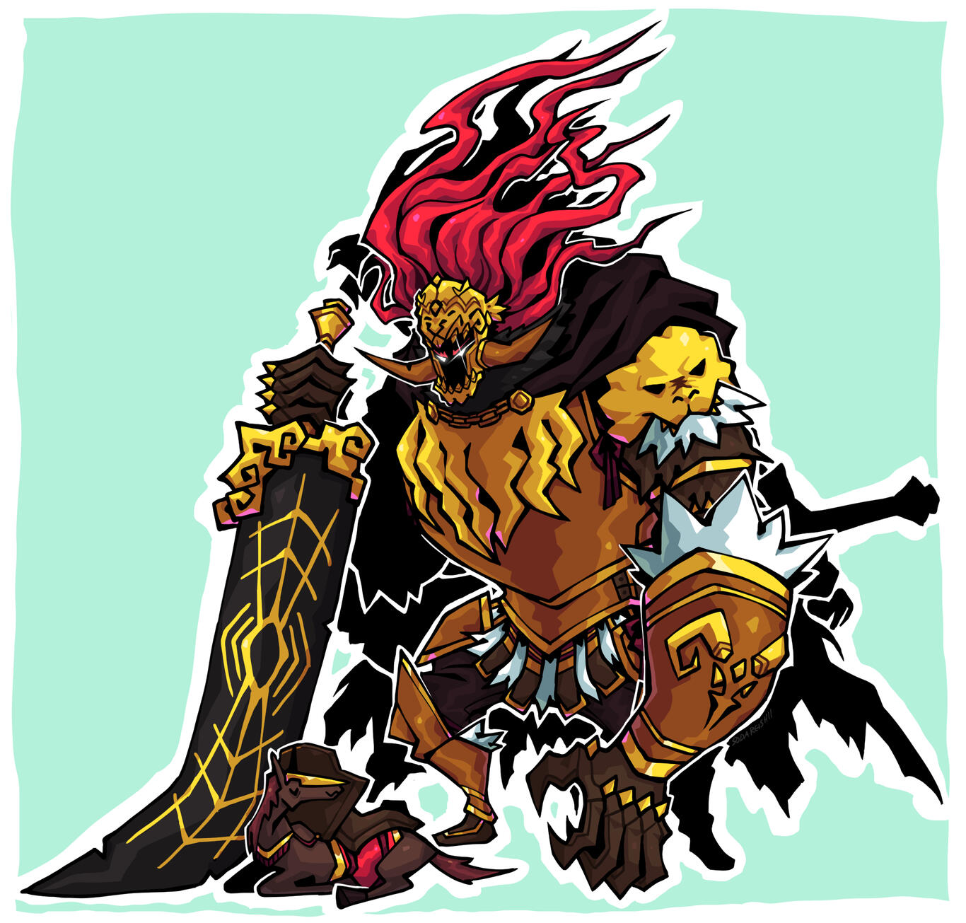 Starscourge Radahn &amp; Leonard from Elden Ring.